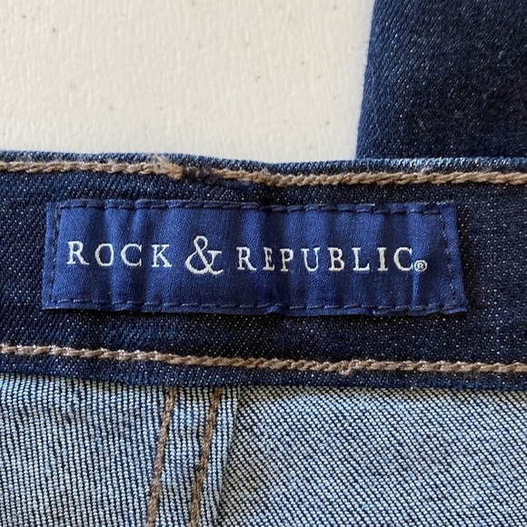 Rock & Republic Berlin High Rise Skinny Jeans Straight Leg Stretch Sz 10 Dark - Picture 6 of 14